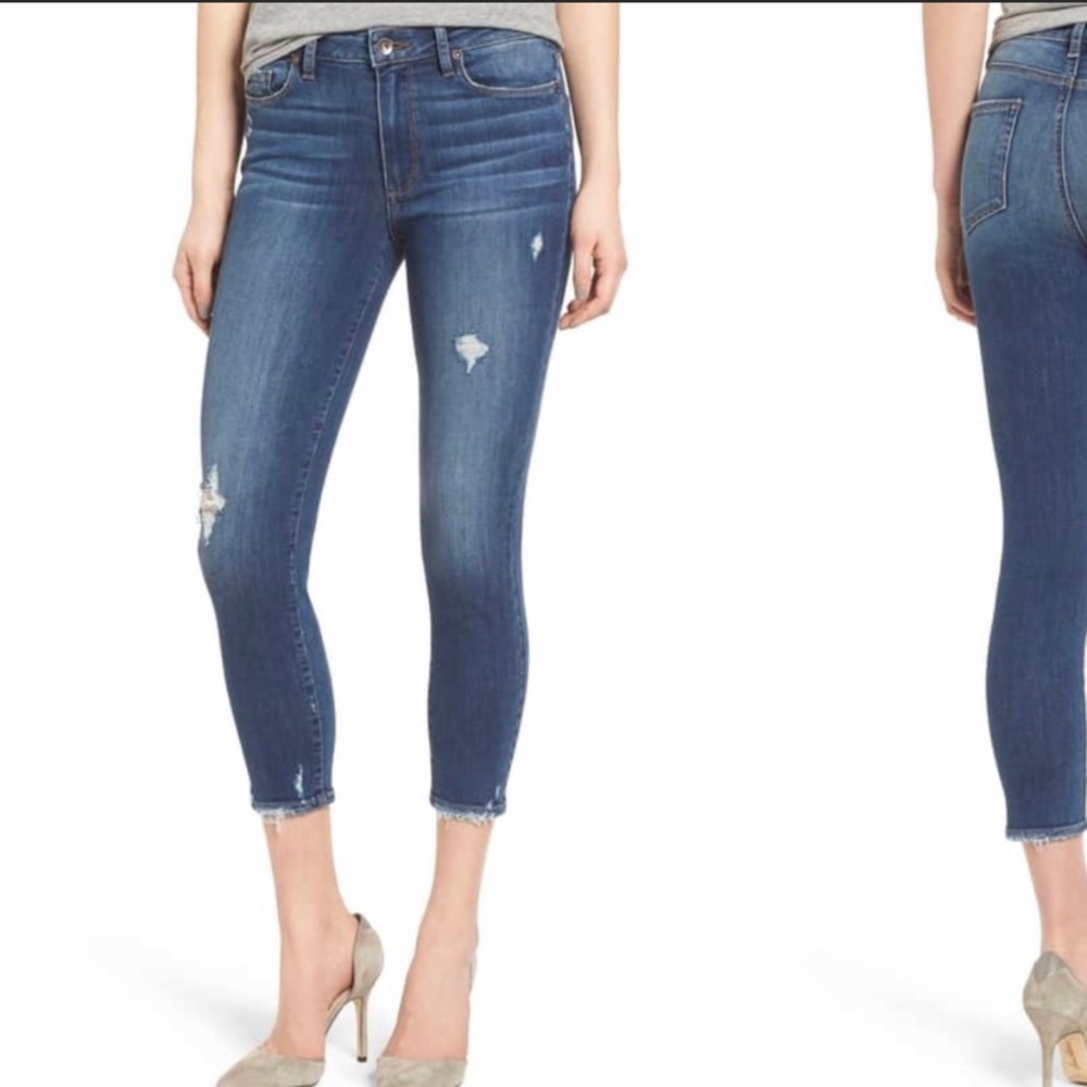 PAIGE Hoxton Crop Nora Distressed